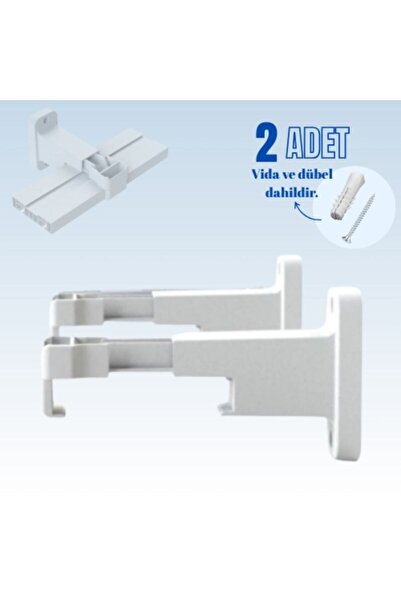 sebox Suport practic pentru cornișă, suport de perete pentru șină de perdea, inclusiv șuruburi și dibluri - 2 bucăți