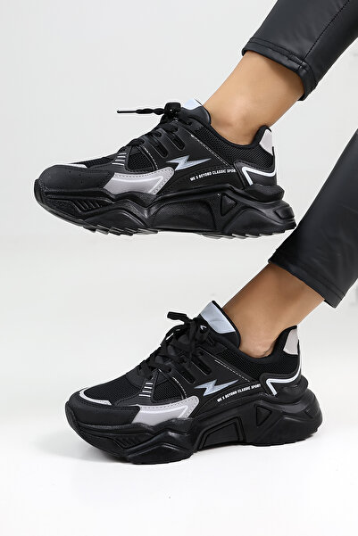 Encool Černé dámské ležérní tenisky Stylová vysoká podrážka – s barevnými variantami