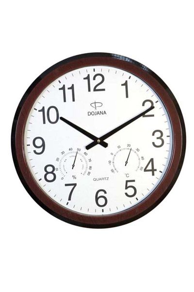 dojana Round Analog Wall Clock Brown/White