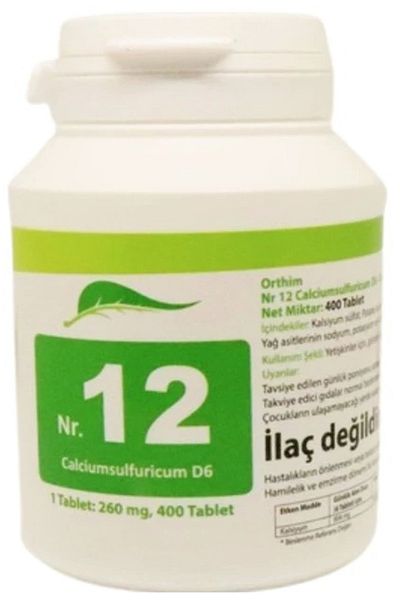 Schüssler Salts No: 12 - Calcium Sulfuricum 400 Tablets