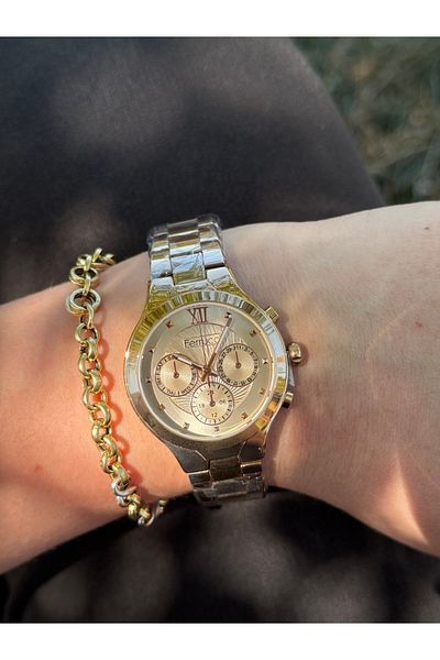 Ferrucci Rosegold Color Function Look Sport Stylish Steel Color Changing Women's Watch