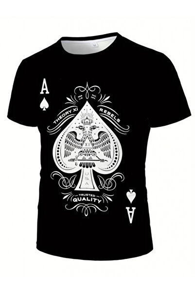 Kokosh moda Ανδρικό μπλουζάκι με στρογγυλή λαιμόκοψη με σχέδιο βισκόζης