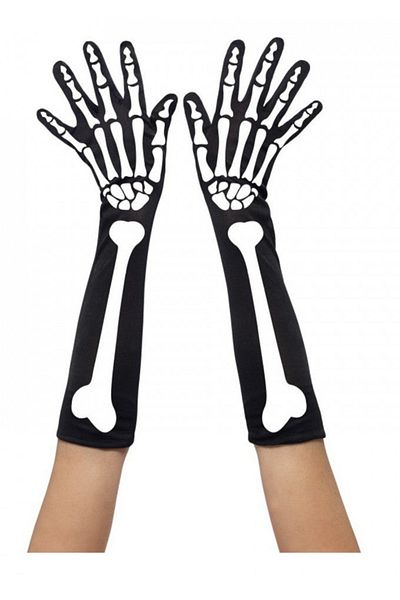 CESAR Girls' skeleton print gloves for Halloween parties