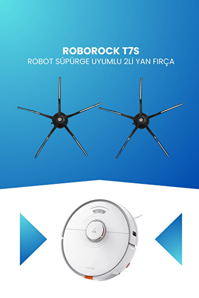 ELECTROLL Συμβατή με Roborock T7S Robot Vacuum Cleaner Πλαϊνή βούρτσα 2 τεμαχίων Μαύρη