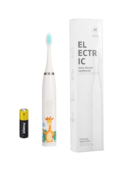 MOAWAVE Soft Electric Toothbrush for Children +3, with battery included, White color MOAWAVE™