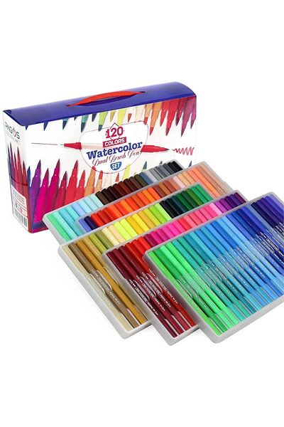 PAGOS Dual Brush Water Based Marker Set 120 Colors Package Set