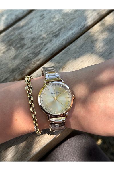 Ferrucci Rosegold Color Simple Stylish Stone Steel Color-Changeable Women's Watch