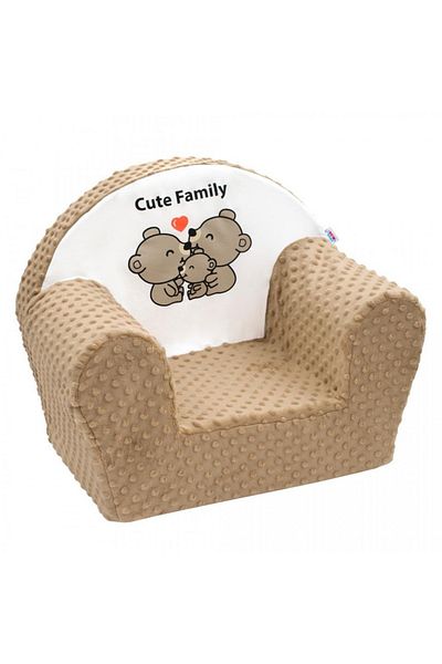 divendi-ro Baby armchair made of sponge, with bear family print, New Baby, cappuccino