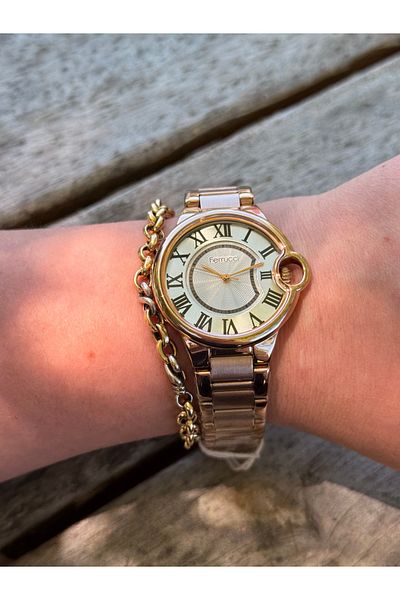 Ferrucci Rosegold Colorful Roman Numbers Brand Model Steel Color Does Not Change Women's Watch