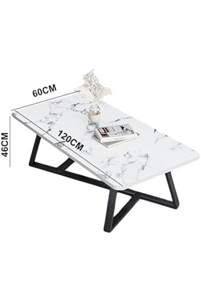 Generic White Marble Stone Top Sleek Design Coffee Table For Modern Living Room Sofa Table 120 CM
