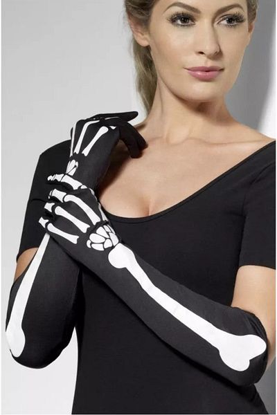 CESAR Girls' skeleton print gloves for Halloween parties