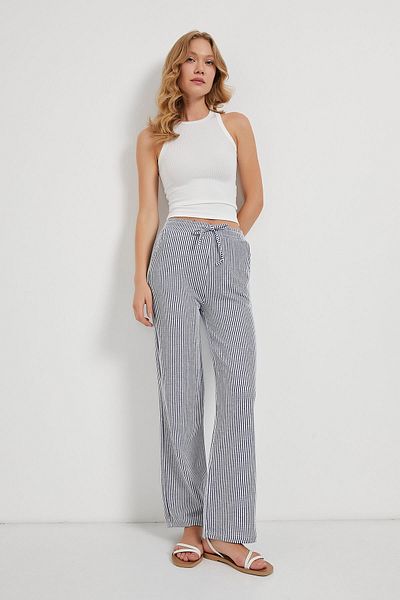 Arma Life Armalife 062 striped flexible textured waist elastic women's pants