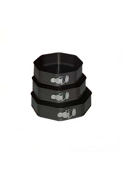 divendi-ro Set of 3 octagonal baking trays with removable bottom, carbon steel