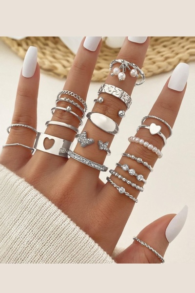 Chiccy Silver Multi Ring Set