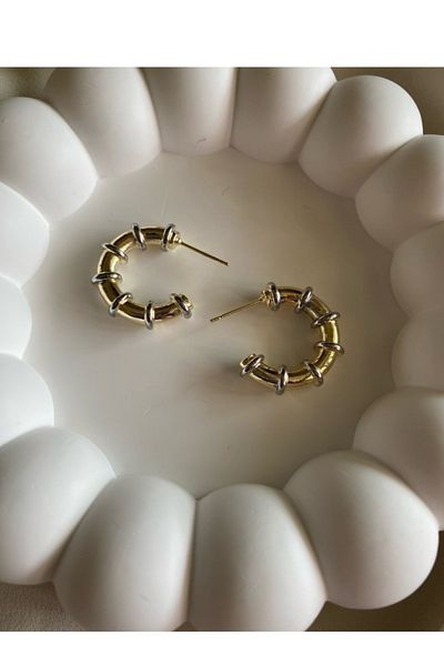 gaila design Double Color Javre Hoop Earrings