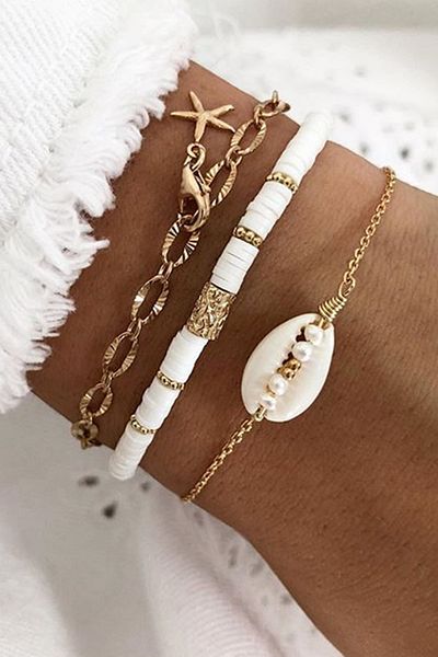 Chiccy Fümo and Chain Starfish Multiple Bracelet Set