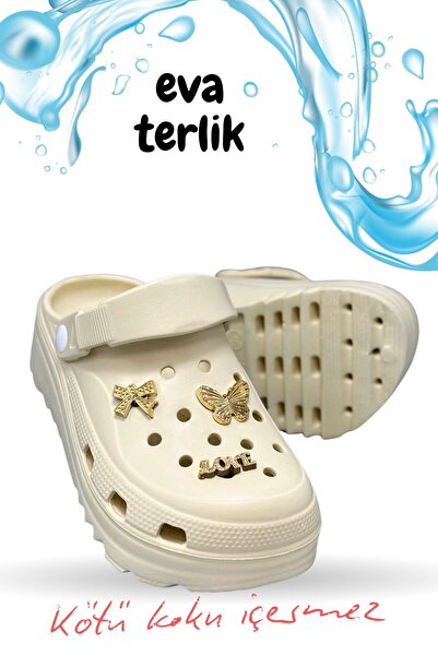 sermoda Rahat Tabanlı Yüksek Ölçekli Hastane Aşçı Hemşire Doktor Terliği Eva Sabo Kadın Terlik Ekru