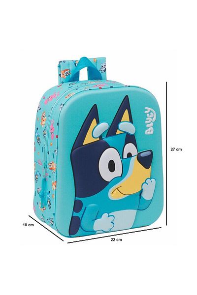 bluey Rucsac pentru copii, albastru deschis, 22 x 27 x 10 cm, 3D