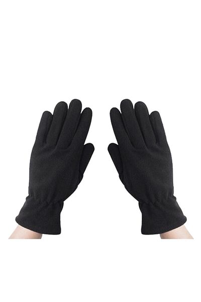 AXE SPORTSWEAR Women's Winter Black Thermal Fleece Gloves - Fleece Beanie Set of 2
