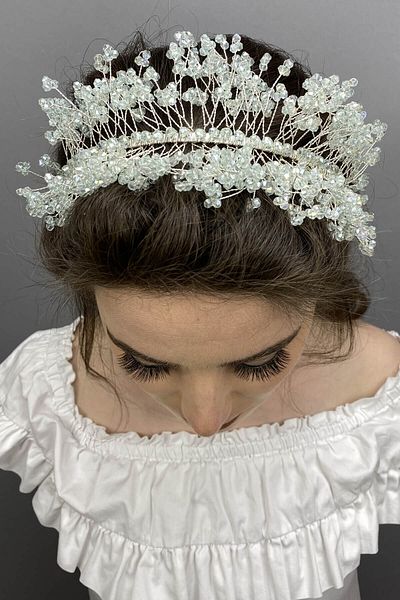 Hayalperest boncuk Water Green Sirius Crystal Stone Henna and Bridal Crown
