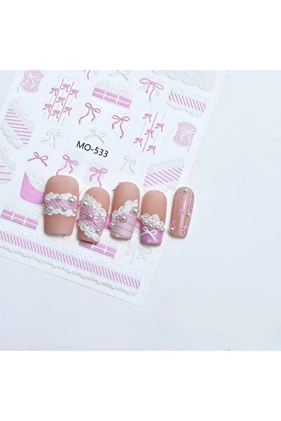 Hediyepro Mutlu Etmek Kolay 3D Kabartmalı Suya Dayanıklı Tırnak Sticker- Nail...
