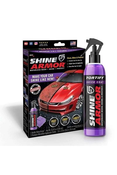 divendi-ro Kit de ceară lichidă, ceramică, Shine Armor, efect hidrofob, 236 ml pentru mașină, scuter, bicicletă