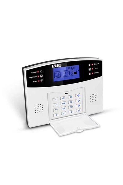 divendi-ro AQ5 intelligent alarm system with LCD display, wireless, with 2 sensors and 2 remote controls, white