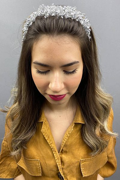 Hayalperest boncuk Accesoriu pentru păr de mireasă cu cristal asiatic