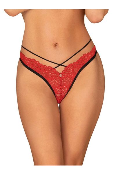 obsessive Mettia Thong, S/M, Red