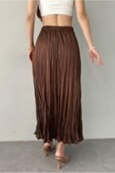 FA Butiq Women's Brown Crash Skirt