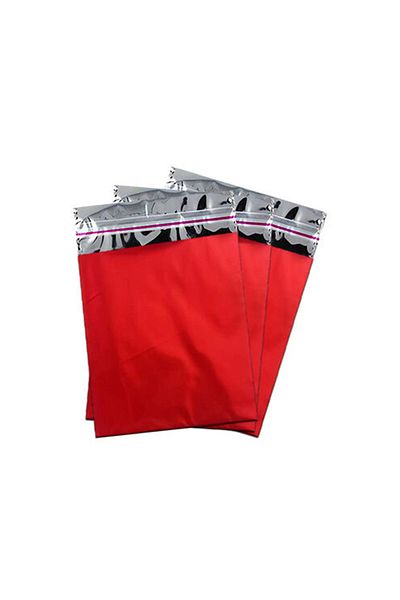 ALPJOY Metallized Bag Luxury 50Pcs 17X25 Red