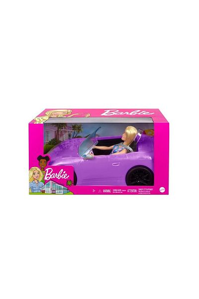 Barbie Doll with Purple Convertible Car