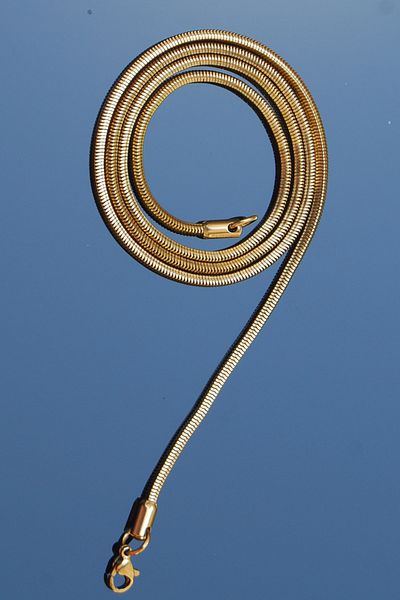 Rua Jewelry Steel Italian Cube Snake Necklace 2 mm Gold Color |   Non-Blackening, Unisex, 2 Years Warranty