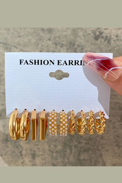 Chiccy Classic Modern Ring 10 Piece Earring Set