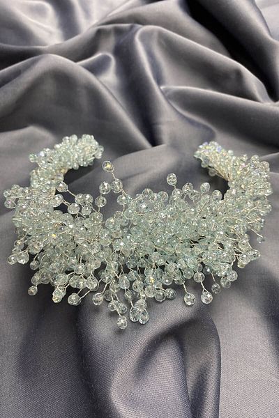 Hayalperest boncuk Water Green Pollux Crystal Stone Henna and Bridal Crown