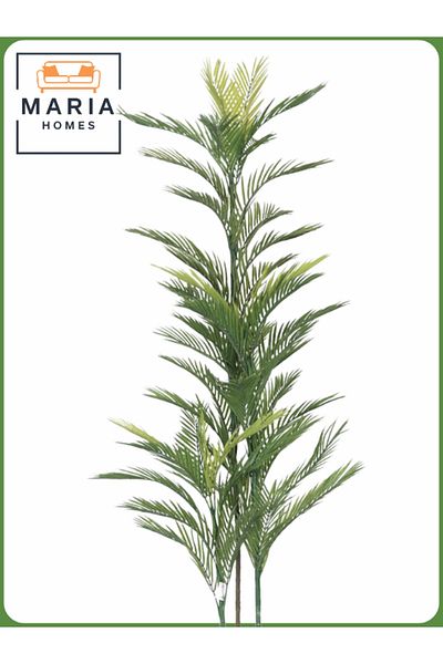 MARIA HOMES Artificial Areca Palm Tree 200 cm – Tall Decorative Indoor Plant with White Pot