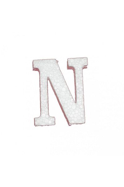 artemim Polystyrene Letter N, White, 25 cm