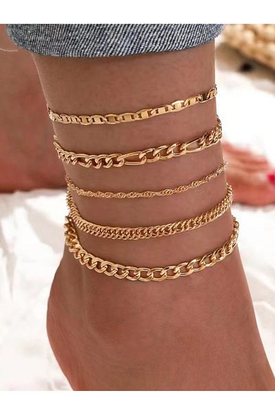 Chiccy Gold Chain Multiple Anklet