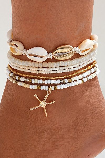 Chiccy Starfish Object Anklet Set with Sand Beads