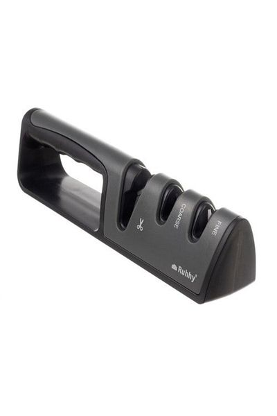 Welora Manual knife and scissors sharpener, Black - 205 x 43 x 53 mm