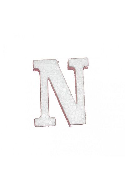 artemim Polystyrene Letter N, White, 25 cm