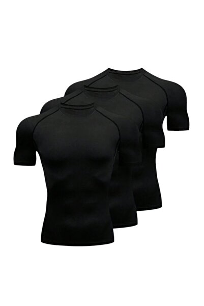 OEM Set 3 Tricouri De Compresie - Slim Fit, Negru