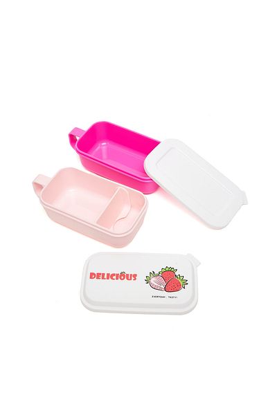 R&B Pink Double Layer Lunch Box
