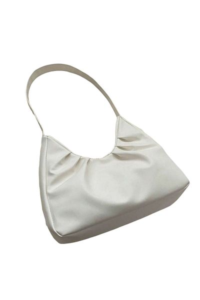 OEM Minimalist Pleated Shoulder Bag - White