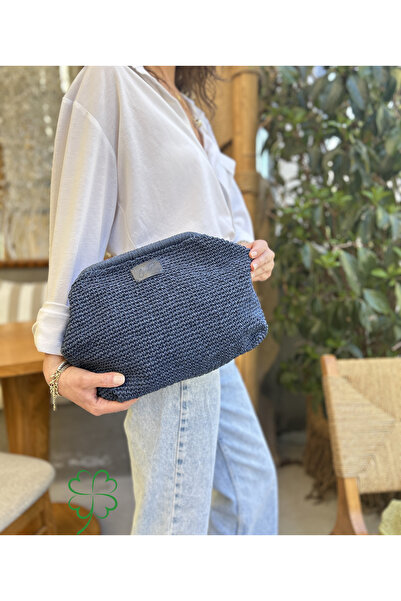 ByTooche حقيبة حبل ورقية مبطنة باللون الأزرق الداكن من Iris Scholarship، حقيب...