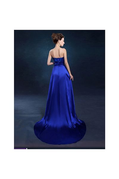 OEM Rochie asimetrica cu trena Royal Blue