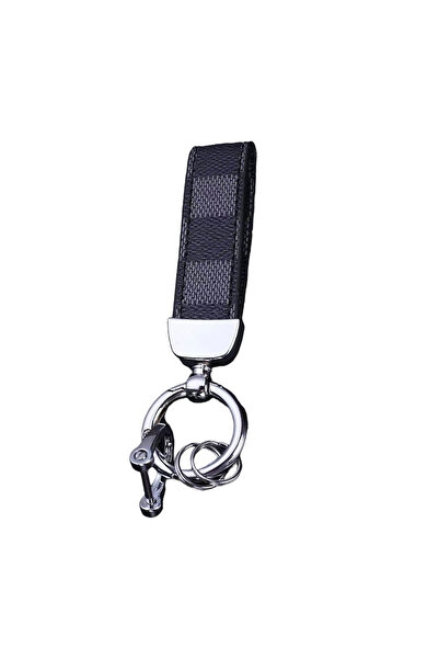 OEM Elegant Genuine Leather Keychain, Key Lanyard with Buckle. Midnight Blue