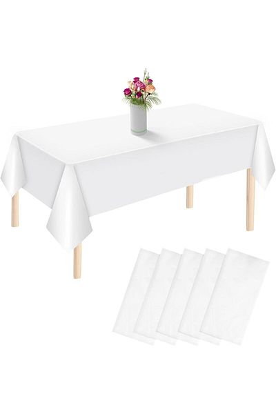 ZENVİVA White Tablecloth, Purple Table Skirt, Purple Backdrop