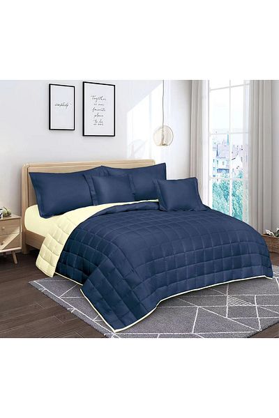 SHEDEA Summer Plain Microfiber Double Bedspread 6 Pieces Quilt Size 250x230 cm