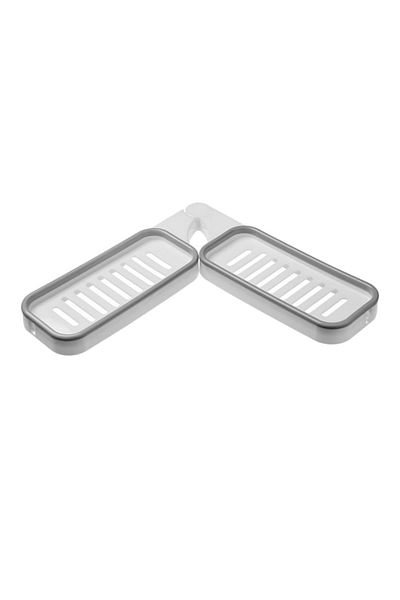 divendi-ro Corner shelf 90° or right angle 180°, for bathroom, supports up to 5 kg, Grey-Orange
